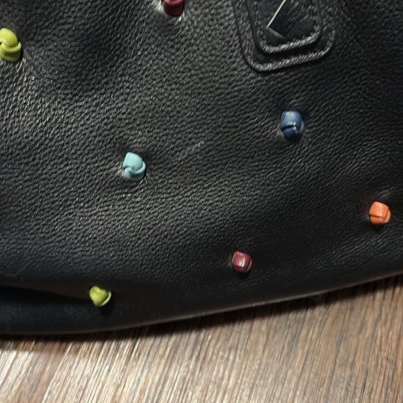 Tehra B polka dot Black Leather Handbag - Picture 2 of 9